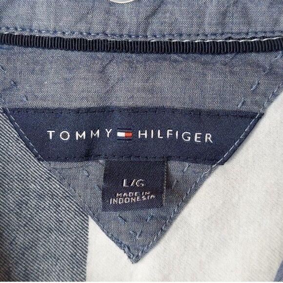 TOMMY HILFIGER Plaid Navy & White Tunic Flannel Soft Cozy - Picture 3 of 6